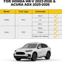 Floor Mats Fit for Honda HRV 2026 2025 2024 2023 Sport/LX/EX-L (Gasoline & Hybrid) & for Acura ADX 2025-2026, All Weather TPE Custom Fit HR-V Anti-Slip Floor Liners, 1st & 2nd Row, Black