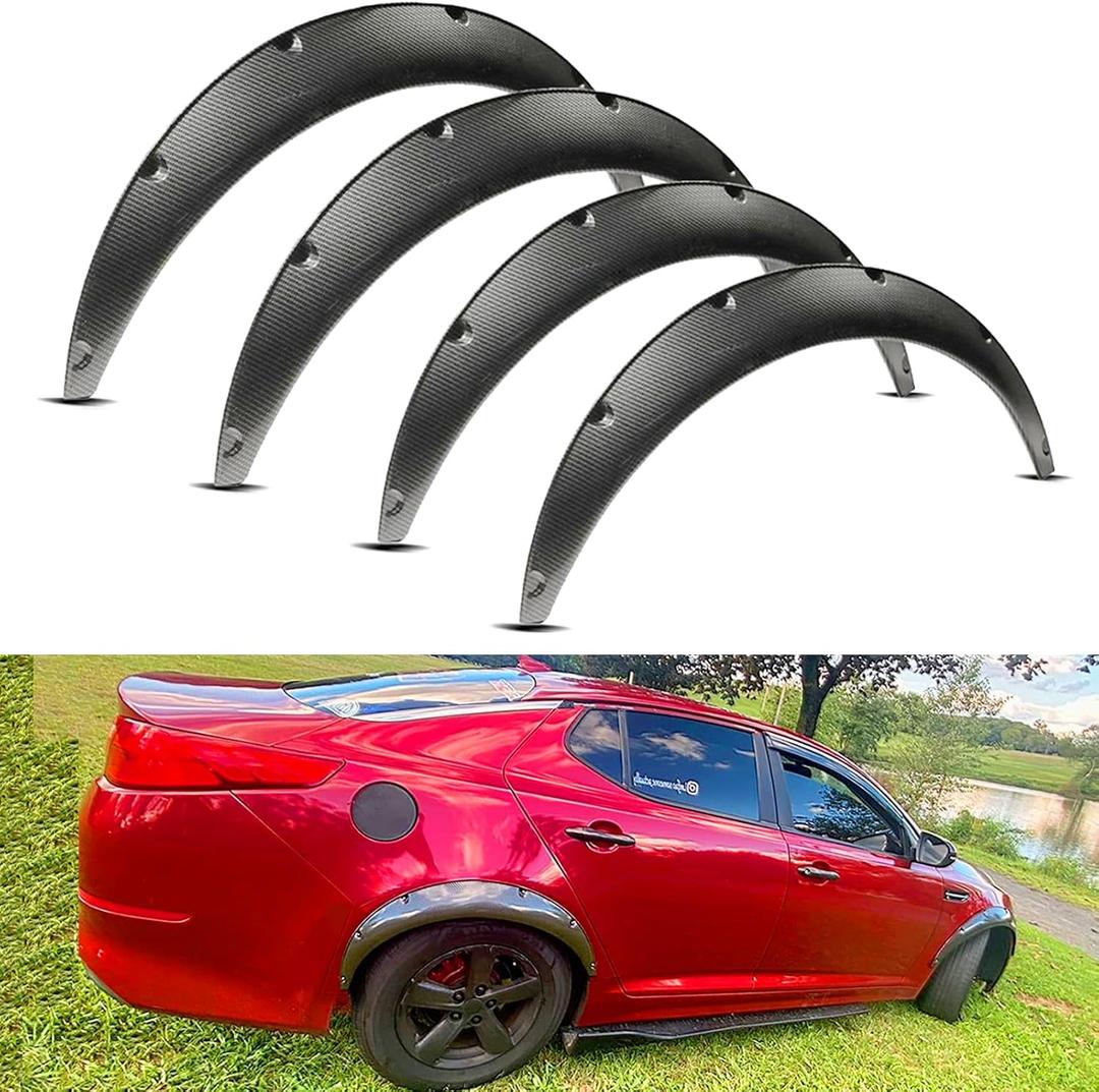 50MM-74MM PP Universal Car Truck Wheel Fender Flares Cover Wide body Kit wheel (4pcs 89CM-Carbon Fiber) (4pcs 89CM-Carbon Fiber)