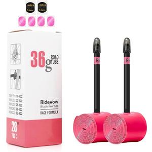 2 Pack Ridenow TPU Inner Tubes Ultra-Light 700 x 18-32c/32-47c with 45mm/65mm/85mm Presta Valves for Road Bike or Gravel Bike (Include Bike Tube Patch Repair Kit)