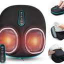 2-in-1 Shiatsu Foot and Back Massager with Heat, Foot Warmer Heating Pad for Circulation and Pain Relief, Plantar Fasciitis, Adjustable Kneading Massagers, Gifts for Women,Men