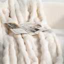 Faux Fur Throw Blanket, Ultra Soft Fuzzy Blanket for Couch or Bed, 50 x 60 Inches Luxury Fluffy Blanket, Oeko-TEX Certified, Bubble Texture, Cozy & Machine Washable (Vanilla Cream)