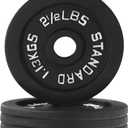 1-Inch Standard Cast Iron Weight Plate for Strength Training & Weightlifting, Multiple Sizes