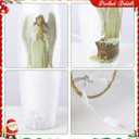 Crackle Glass Christmas Angel Lamp 12" Pre-Lit Lighted Vase Xmas Jar Gifts for Holiday Decoration