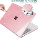 Compatible with 12.4 inch Microsoft Surface Laptop Go 3 Go 2 Go 1 Models: 1943 20132023 2022 2020 Release, Plastic Hard Shell Case with Keyboard Cover & Screen Protector, Sparkly Pink