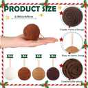 16 Pcs 2.36 Inches Neutral Christmas Balls Ornaments Rustic Boho Brown White Hanging Balls Ornaments Modern Farmhouse Christmas Decor for Xmas Tree Bowl Basket Vase Fillers