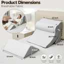 4pcs Wedge Pillow Set for After Surgery,Bed Wedge Pillows for Sleeping,Post Surgery Recovery 45 Degree Wedge Pillow for Acid Reflux Relief and Anti-snoring