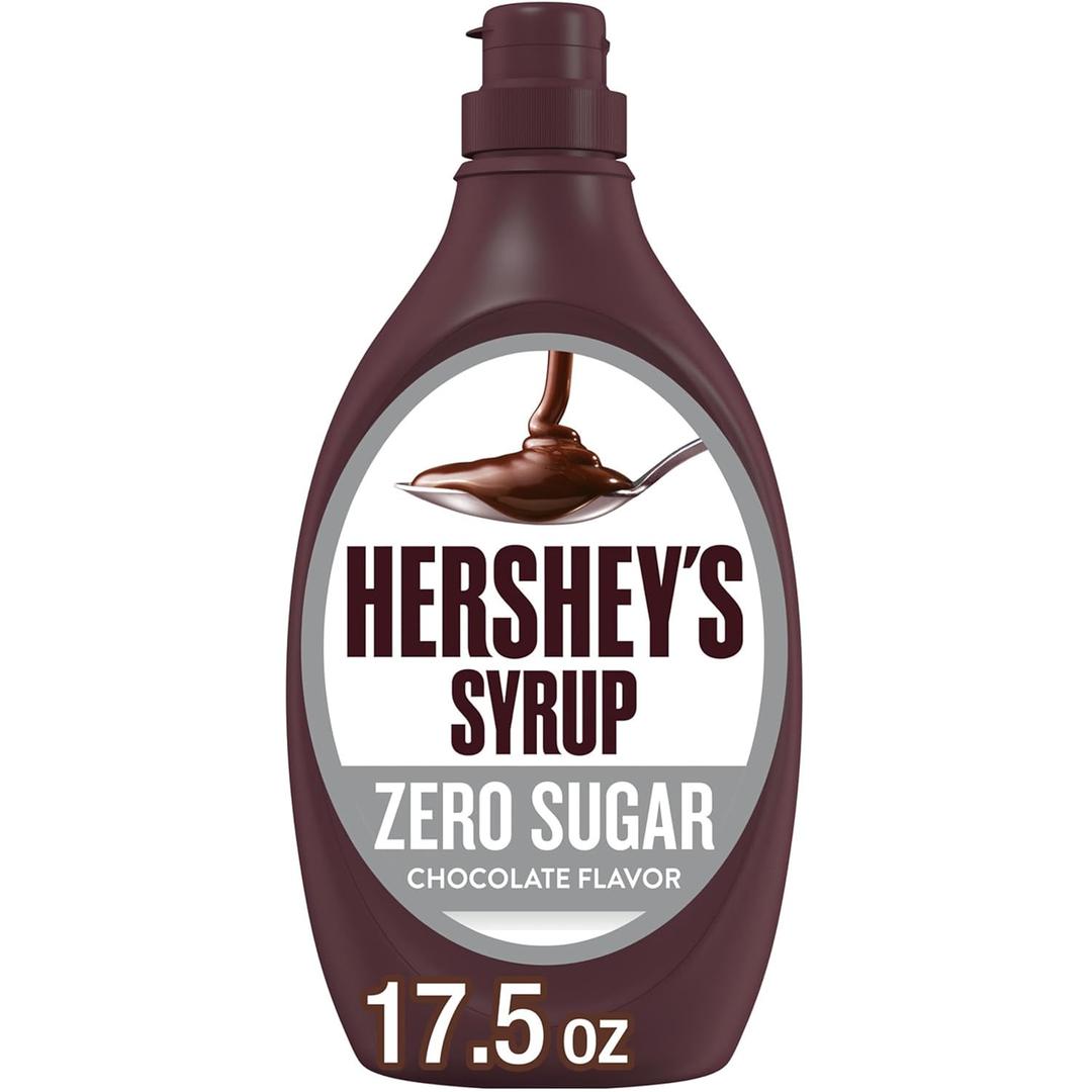 HERSHEY'S Zero Sugar Chocolate Syrup Bottle, 17.5 oz, BBD: 03/2026