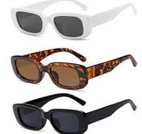 Tskestvy 3 Pieces Retro Vintage Sunglasses Small Square Rectangle 90s Glasses Trendy Y2K for Women Aesthetic Accessories