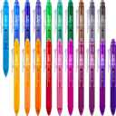 ParKoo 20 Colors Retractable Erasable Gel Pens Clicker, Fine Point 0.7 mm, Make Mistakes Disappear, Comfort Grip for Drawing Writing Planners and Crossword Puzzles