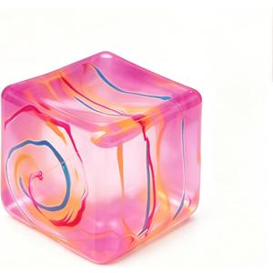 Fidget Toys Squishy Stress Cube, Stress Balls for Kids Adults Squishies Stress Relief, Ice Squishy Cube Sugar Balls, Sensory Toys for Kids with Autism, Fidgets for Classroom Prize Toys (Pink)