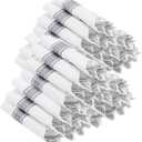 400PCS Pre Rolled Silver Plastic Silverware Sets - Heavy Duty Silver Cutlery - Include 100 Pack Wrapped Disposable Utensils with Napkins for Parties & Dinners & Weddings