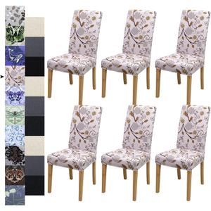 Dining Chair Covers, Dining Room Chair Cover Set of 6, Stretch Kitchen Chair Covers, Detachable Washable Chair Cover, Parsons Chair Slipcovers Protective, for Home, Restaurant, Banquet (Pattern 11) (Print Pattern Flowers) Dining Chair Covers, Dining Room Chair Cover Set of 6, Stretch Kitchen Chair Covers, Detachable Washable Chair Cover, Parsons Chair Slipcovers Protective, for Home, Restaurant, Banquet (Pattern 11) (Print Pattern Flowers)