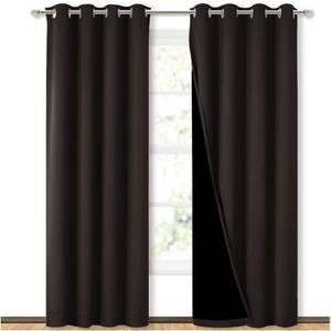 NICETOWN High End Thermal Curtains, Full Blackout Curtains 84 inches Long for Dining Room, Soundproof Window Treatment Drapes for Hall Room, Brown, 52 inches Wide Per Panel, Set of 2 Panels NICETOWN High End Thermal Curtains, Full Blackout Curtains 84 inches Long for Dining Room, Soundproof Window Treatment Drapes for Hall Room, Brown, 52 inches Wide Per Panel, Set of 2 Panels