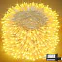 165FT 500 LED Christmas Lights Outdoor, Warm White Christmas String Lights Indoor Waterproof with 8 Modes, Plug in Twinkle Fairy Lights Clear Wire for House Room Xmas Tree Garden Holiday Decorations