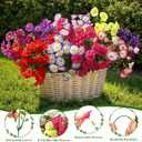 Alupssuc 24 Bundles Artificial Flowers for Outdoors, Faux Spring Flowers for Decoration, UV Resistant Silk Morning Glory with Eucalyptus Realistic Fake Flowers for Yard Planter Porch Garden, 8 Colors