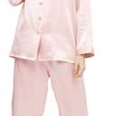 LilySilk Silk Pajamas for Women Pure Full Length Long 22 Momme 100% Mulberry Silk Luxury (Medium, Light Pink)