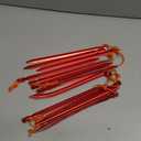 Grassman Tent Stakes, 16 Pack 9in Heavy Duty Ground pegs with Reflective Pull Ropes, Leightweight-Durable-Safe Metal Backpacking Camping Spiles (Red)