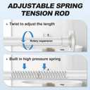 CorkLatta White Shower Curtain Rod 31 to 80 Inch,1 Inch Diameter Adjustable Spring Tension Stainless Steel Telescoping Rod,Easy Install,No Rust
