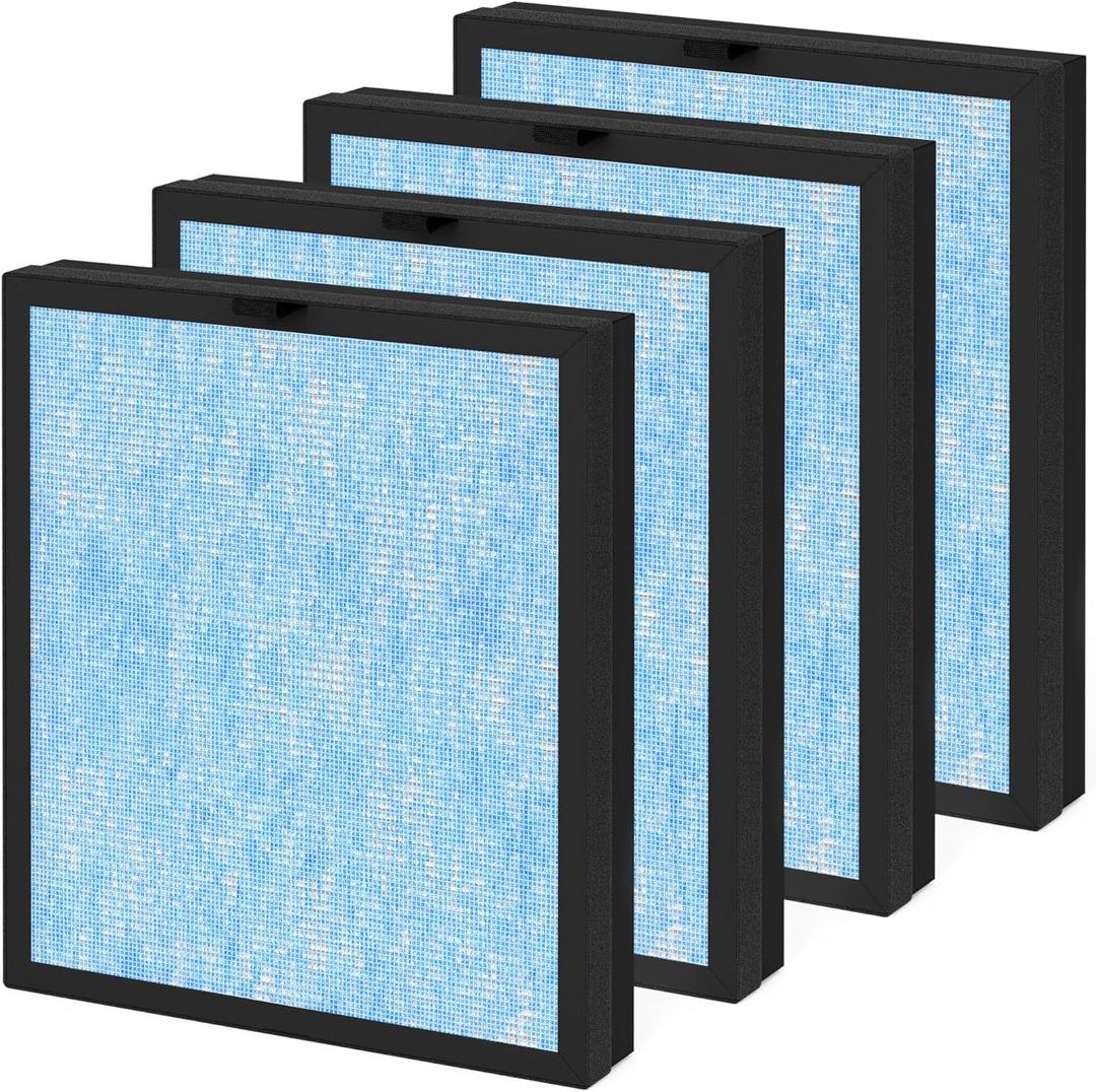 4-Pack MK07 Air Filter Compatible with AROEVE MK07 Air-Purifier, 4-in-1 H13 Ture HEPA Replacement Filter for MK07, Standard Version, Blue