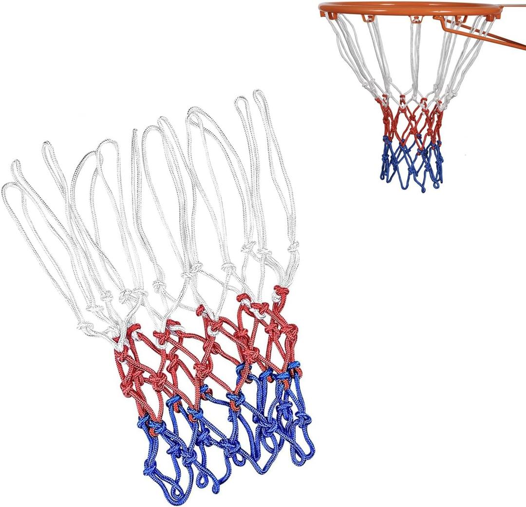 Basketball Net Replacement, Basketball Hoop Net, Basketball Net Outdoor Heavy Duty, Basketball Replacement Nets for Indoor Outdoor, All Weather Anti Whip, 12 Loops Standard Size