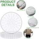 DoubleFill 6 Pcs 25 Inch Plant Saucer Large Clear Plastic Flower Plant Trays Heavy Duty Round Water Catcher for Pots Indoors Outdoor Garden