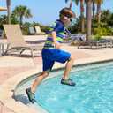 BARERUN Kids Water Shoes Boys Girls Barefoot Aqua Socks Quick Dry Breathable Sports Aqua Athletic Sneakers Wide Toe Adjustable Lightweight Beach Swim Pool Shoes (2 Big Kid, Dinosaur)