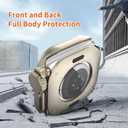 Metal Case for Apple Watch Series 10 46mm, [Turn into Ultra Style] Rugged Protective Bumper with Raised Edge Screen Protection for iWatch 46 mm with Back Cover, Original Titanium