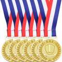 2 x Abaokai 1st, 2nd, 3rd Award Medals, Winner Medals, Metal Award Medals with Smooth Ribbon, Perfect for School Competitions, Party, Students, Olympic Style 2 Inches