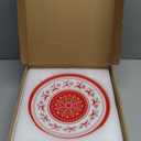 Lallisa 3 Tier Christmas Cake Stand 10", 9" and 7" Ceramic Snowflake Elk Cupcake Display Holder Tower for Xmas Theme Party Serving Food Cake Desserts Treats Holiday Decoration