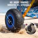Old Bahama Bay Heavy Duty Beach Cart with 9 Balloon Wheels, All-Terrain Sand Wagon Replacement, Inflatable Big Wheels for Soft Sand, Foldable Beach Gear Carrier with Cooler & Umbrella Holder, 100lbs