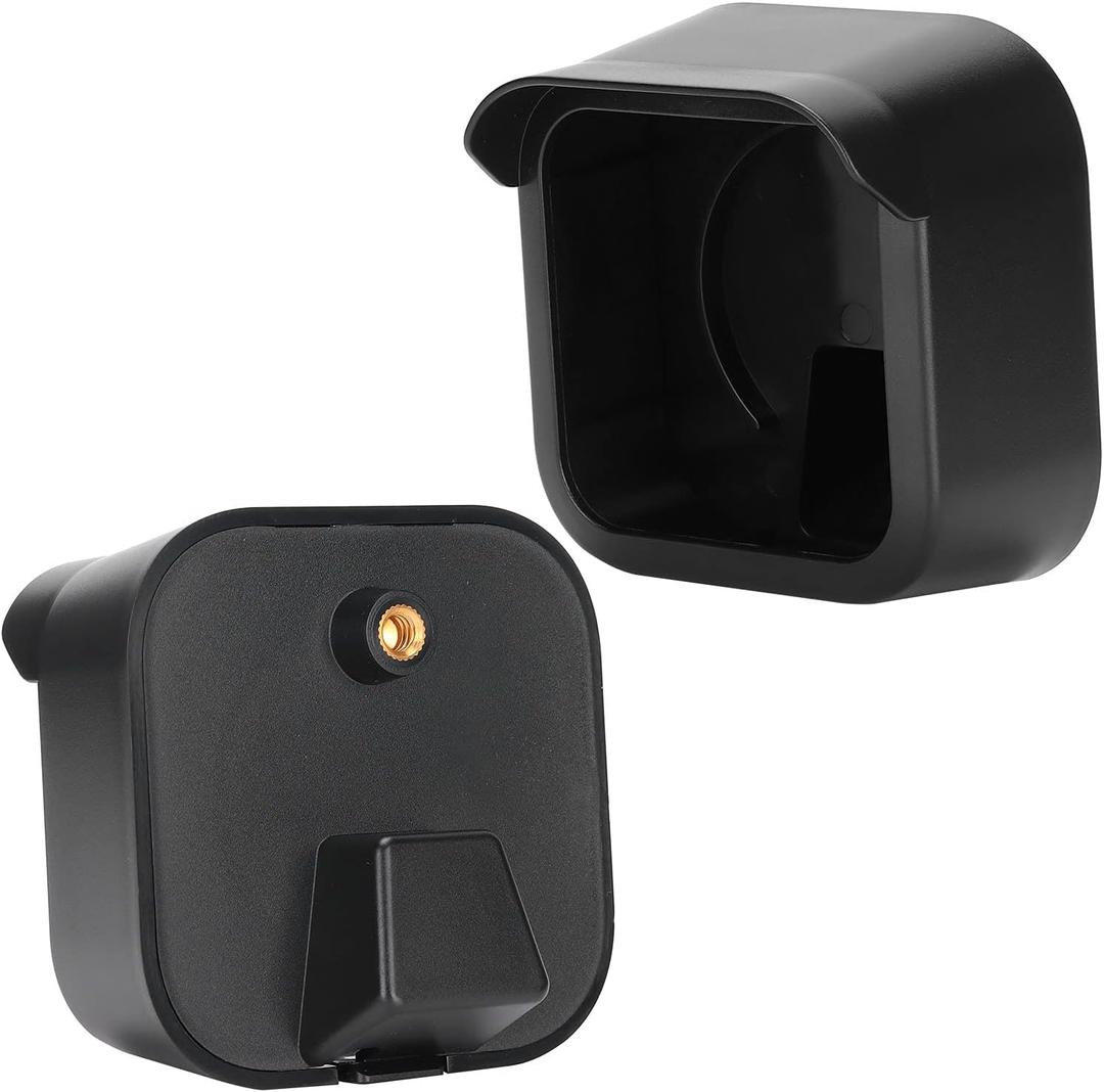 ASHATA Cover Case for Outdoor Camera Cover, 360 Rotation & 90 Tilt Adjustment, Weatherproof Protective Housing for Camera, Black, 2 Pack