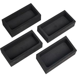 Nelyrho 4 Pieces 1kg Graphite Ingot Molds for Casting Gold Silver Aluminum Copper Brass, Metal Melting Refining Tools (4.01 x 2.01 x 1.01 Inch)
