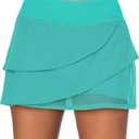 Aleumdr Women's Waistband Layered Swimdress Ruffle Swim Skirt Swimsuit Bottom (X-Large, Green)