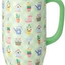 Swig Life 40oz Leak Proof Mega Mug, 40oz Leak Proof Tumbler with Handle and Straw, Extra Large Insulated Tumblers, Cup Holder Friendly Travel Mug, Reusable Leakproof Water Bottle (Green Thumb)