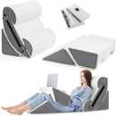 Yojoker 6pcs Orthopedic Bed Wedge Pillow Set for Sleeping, Post Surgery Foam for Body, Back and Leg Pain Relief Comfortable & Adjustable Support Pillows-Anti Snoring, Heartburn