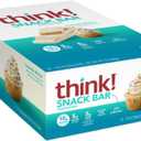 think! Protein Bars with Chicory Root for Fiber, Digestive Support, Gluten Free with Whey Protein Isolate, Cupcake Batter, Snack Bars without Artificial Sweeteners, 1.4 Oz (10 Count) Best By 25 APR 2026