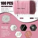 100Pcs Pink Feather 16" Faux Pampas Grass Set - DIY Fireworks Ball Design Hanging Decoration for Party Wedding, Artificial Fluffy Boho Vase Filler Decor Flowers for Home Birthday Bridal Shower