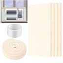 Pangda 2 Pcs 17 x 9 x 7/8 Inch Window Air Conditioner Insulated Foam Panels Insulation Winter Ac Side Surround Panels Kit with Top Seal Strip for Summer and Winter Indoor (Beige)