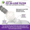 Mars Wellness Universal Fit CPAP Inline Filter for CPAP Machines - Compatible with Resmed, Dreamstation Machines - 3 Pack