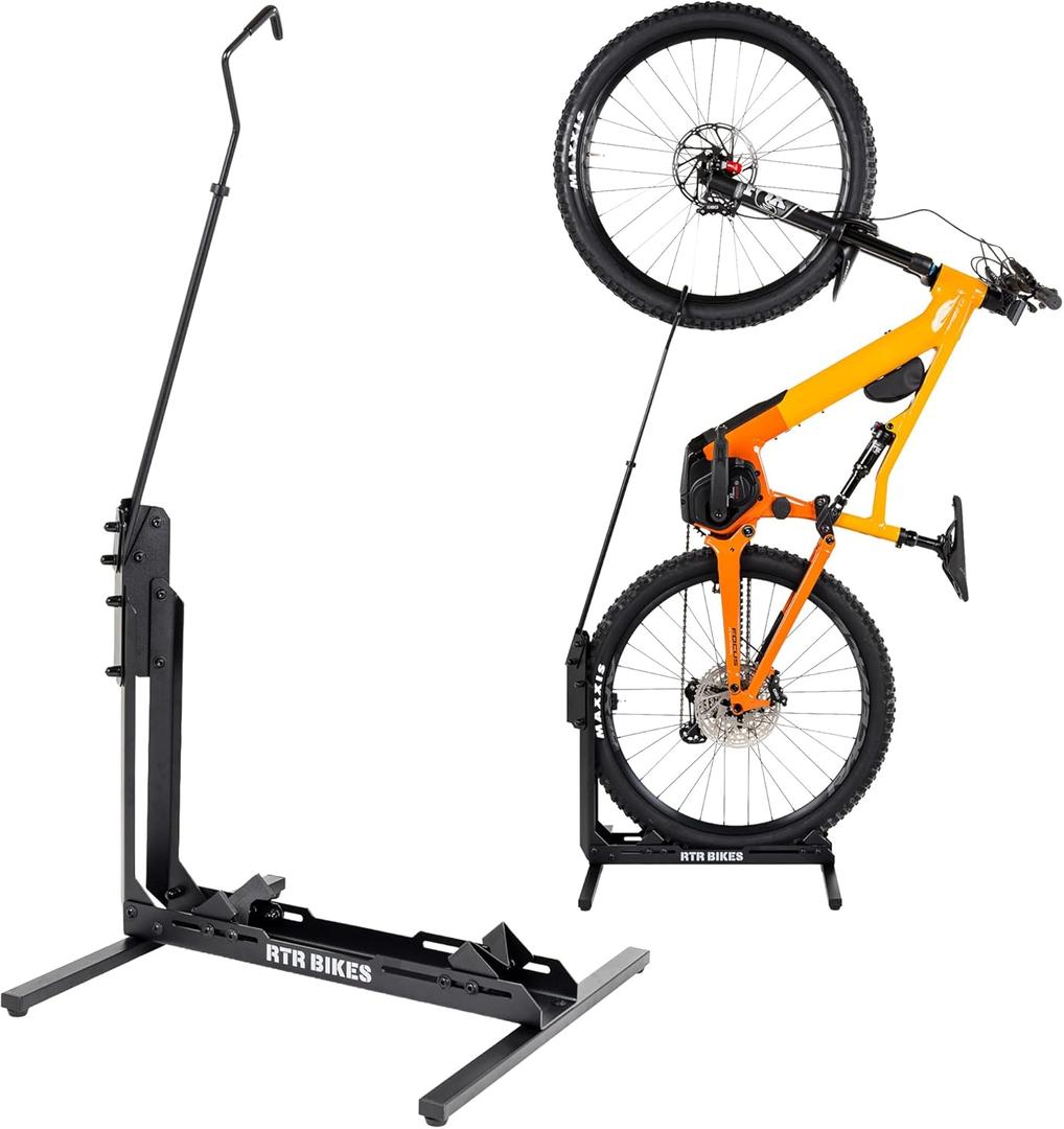 Brutus Up Vertical Bike Stand for Garage & Indoor  2-in-1 Floor Rack for E-Bikes up to 66 lbs  Fits 24-29" Wheels & 3.5" Wide Tires  No Drilling Upright Storage