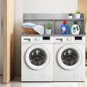 Royxen Washer Dryer Countertop with Extra Tall Shelf, 19" Height Washer and Dryer Topper, Laundry Countertop with Non-Slip Pads, Universal Fit for Laundry Room Organization, Grey