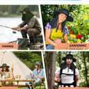 Wide Brim Sun Hat with Detachable Face Cover & Neck Flap Waterproof Safari Fishing UPF 50+ UV Protection Hat for Men Women (One Size, Black)