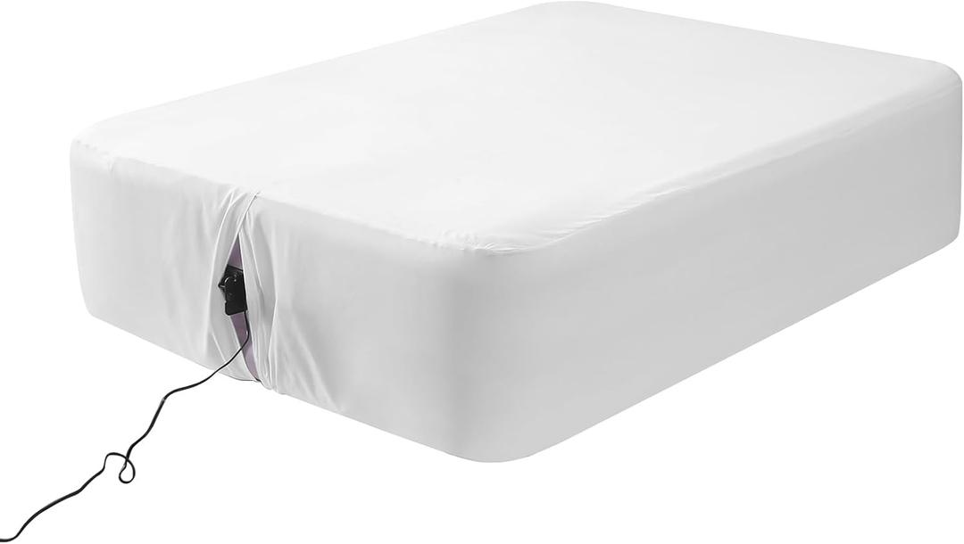 Twin Fitted Sheet for Air Mattress, with 18-24 Inch Extra Deep Pocket, Soft Breathable Air Bed Mattress Sheet Cover for Inflatable Bed, White Twin Fitted Sheet for Air Mattress, with 18-24 Inch Extra Deep Pocket, Soft Breathable Air Bed Mattress Sheet Cover for Inflatable Bed, White
