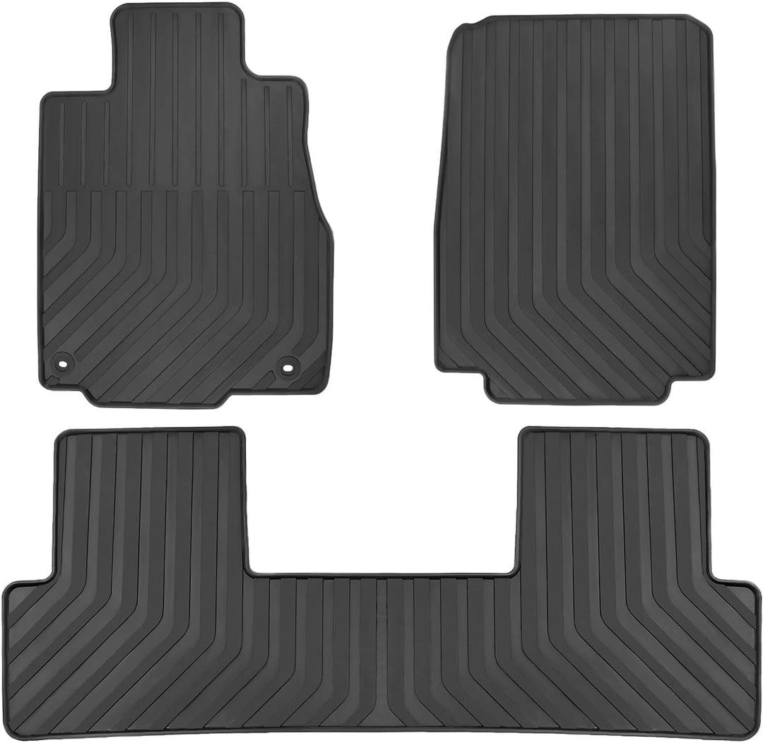 Car Floor Mat for Honda CR-V CRV 4th Generation 2012 2013 2014 2015 2016 Custom Fit Full Black Rubber Auto Floor Liners Mat All Weather Protection Heavy Duty Odorless (2012-2016 Floor Mats, Full Black)