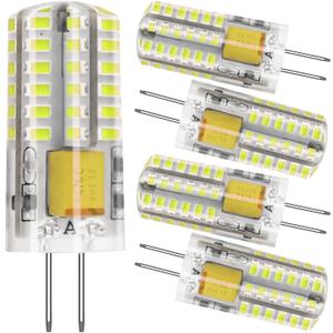 G4 LED Bulb 12V Bi Pin Base Replace 20W Halogen Bulbs for Home and Landscape Lighting Non-dimmable, 3W Daylight White 6000K, 5 Pcs