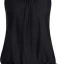 Arolina Tankini Tops for Women Modest Swim Tops Only Bathing Suit with Side Straps No Bottom (S-24W) (Black, M)