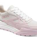 DKNY Womens Zanira Lace Up Sneaker with Chunky Platform (8, Soft White/Light Pink)