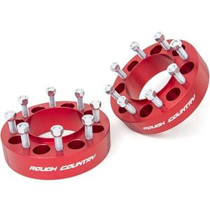 Rough Country 2" Wheel Spacers for Ford F-250/F-350 SuperDuty 4WD (2003-2026) - Fits 8x170mm Bolt Pattern, Anodized Red, 2 PCS