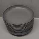Supernal 16pcs Dark Grey Wheat Straw Plates,Deep Dinner Plastic Plates,Reusable Plates,10 inch Unbreakable Plates Set,Lightweight Microwave Dishwasher Safe,Plastic Plates for Picninc,Camping, RC366-1