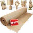 40 x 160 Feet Burlap Roll Multipurpose Burlap Tree Wrap High Density Jute Fiber, Burlap Fabric for Gardening, Weed Barrier, Craft Projects and Party Decor